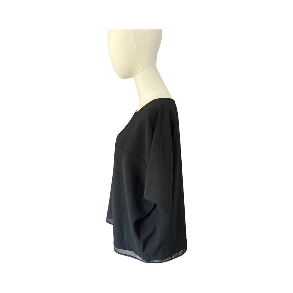 Lululemon A Shift In Time Black Short Sleeve Blouse Women's Size 8 Relaxed Fit - Picture 9 of 10